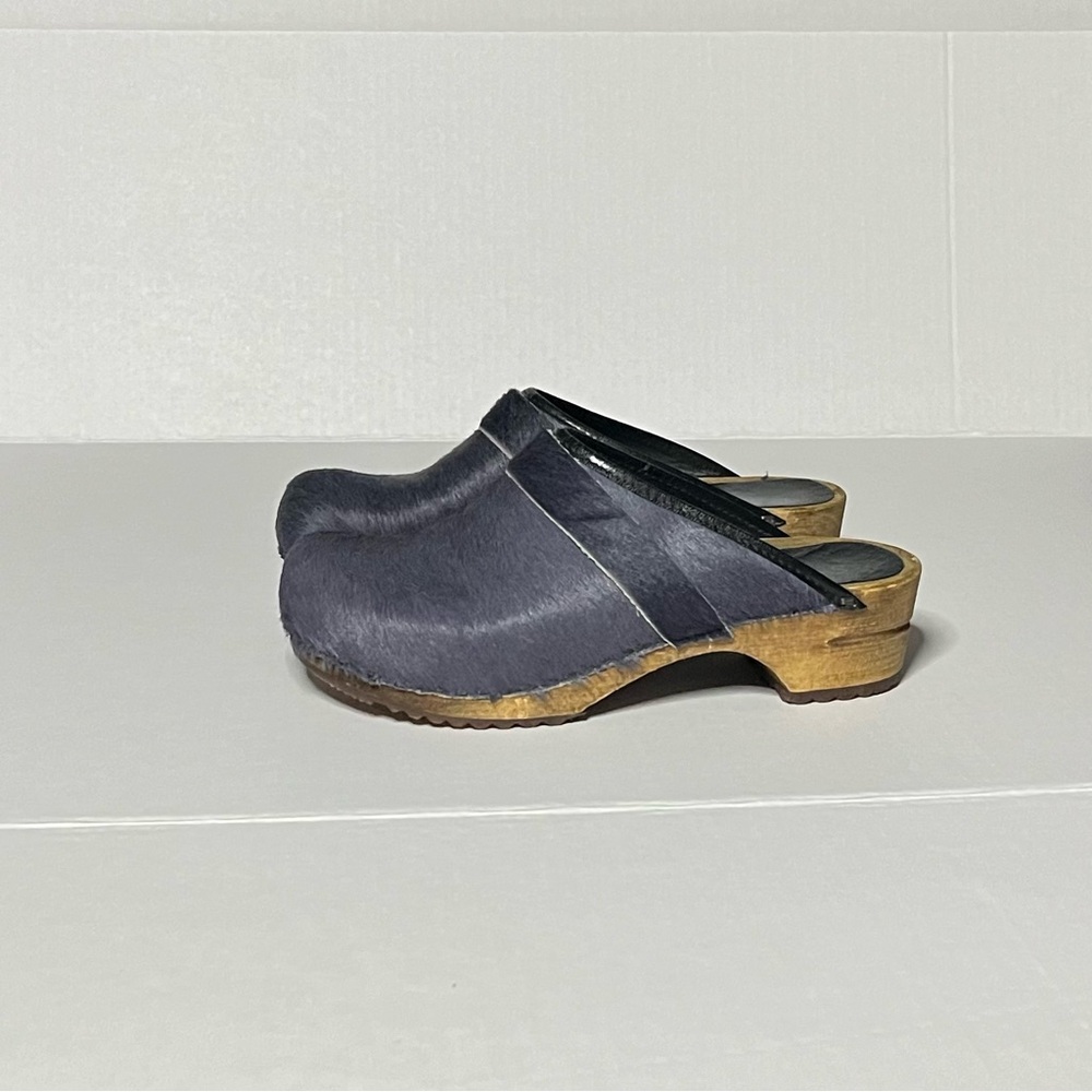 Sanita Caroline Blue Calf Hair Clogs